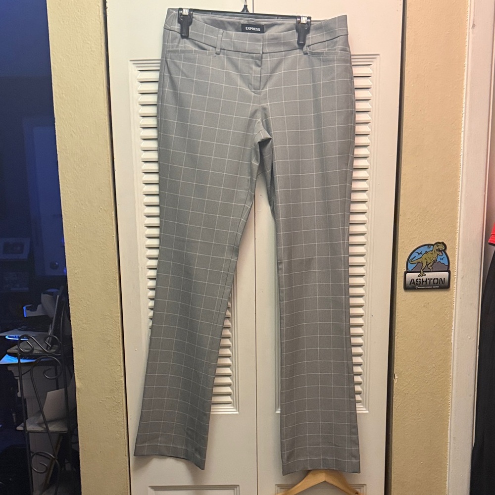 Express Gray Checkered Trousers